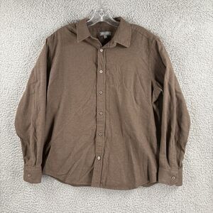 Ash & Erie Shirt Men’s Size Large L Brown Slim Fit Long Sleeve Casual Button Up